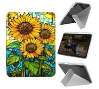 Cdkfxjy Custodia per tablet per iPad 10a generazione 11,9" 2022 - Pieghevole a forma di Y, retro rigido e trasparente, supporto angolare Mulit, custodia protettiva con portamatite - Vetro colorato