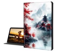 Cdkfxjy Per Kindle Fire 7 Tablet 12a generazione 2022 Rilasciato Sottile PU Pelle Multi-Angolo Pieghevole Stand Smart Cover con Auto Sleep Awake Cover per Fire 7 2022 Tablet, Mountain Pavilion