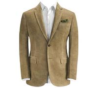 Cdkoke Uomo Blazer a Due Bottoni in Velluto a Coste dal Taglio Classico per Un Cappotto da Sposo