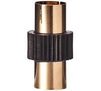 CDL Micro-Cavo antenna TV placcato in oro, con adattatore femmina-femmina (F-F), Gender Changer/Joiner, colore: nero
