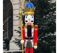 CDL XL/5 piedi/150 cm/5ft/5 piede/150cm Vita Dimensione Grande/Gigante Rosso e Bianco di Natale di Legno Schiaccianoci Re e Soldato Ornamento Regalo Bambola Vetrina/Casa Decorazione K11