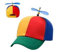 CDLIZW Cappello con Ventilatore,Berretto Elica,Cappello a elica colorato,Cappello Ventola Colorato,Cappello a Elicottero,Carnevale Cappello Ventilatore per Festa - Taglia regolabile