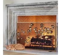 cdpdmai Schermo per Camino Schermo for Camino Decorato Parascintille Camino Metallo con Design Pieghevole, per impieghi gravosi per caminetti a Carbone/Gas, Aree Camino Portico