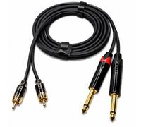 CDPMWVC Cavo doppio da 1/4 TS a doppio RCA, 1,8 m, OFC placcato oro 24 K, multistrato, schermato, senza rumori, interconnessione audio per studio domestico, mixer DJ, amplificatore, per Pioneer DJ