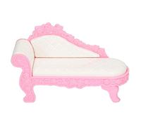 CDQL Divano per Casa delle Bambole in Scala 1:12 - Divano per Casa delle Bambole in Miniatura 7,5 X 4,5 Pollici - Simulazione ABS Mini Elegante a Chaise Rosa per il Soggiorno