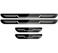 CDQSD Set di 4 Protezioni per Battitacco in Acciaio Inox Compatible per Jeep Renegade 2018 2019 2020 2021 2022 2023 2024 2025, Copertura AntiGraffio e Antiscivolo, Pedane di Benvenuto,A/Black