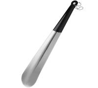 CDRPD 1 Pcs Calzascarpe Lungo Metallo,Calzascarpe in Acciaio Inox,Calzante per Scarpe Lungo con Impugnatura in Gomma,Calzascarpe Metallo Calzante 30cm,con Foro e Cordino(Argento)