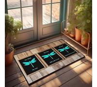 CDSS Divertente tappeto da bagno con libellula, mente, cuore, anima collegamento, zerbino per porta d'ingresso e interno (65 x 90 cm)