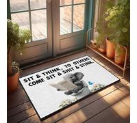 CDSS Divertente zerbino decorativo per esterni con elefante che legge sulla toilette: una scena umoristica per ingresso, decorazione per sala giochi (40 x 60 cm)