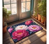 CDSS Divertente zerbino decorativo per esterni con motivo floreale e sinfonia, decorazione per sala giochi (40 x 60 cm)