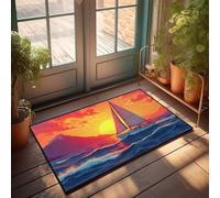CDSS Divertente zerbino decorativo per esterni con navigazione verso il tramonto: un viaggio sereno, decorazione per ingresso e sala giochi (50 x 80 cm)