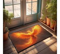 CDSS Tappetino autunnale per esterni Phoenix Rising: A Fiery Legend Reborn, zerbino autunnale per esterni per porta d'ingresso, divertente decorazione per patio (65 x 90 cm)