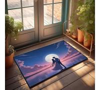 CDSS Tappetino di benvenuto personalizzato Notte romantica sotto la luna piena zerbino decorazioni per la cucina Welcome-Ish zerbino (65 x 90 cm)