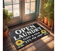 CDSS Welcome Home - Zerbino per porta d'ingresso per lavanderia: ordinare, lavare, piegare, stirare, domani, decorazione per ingresso e sala giochi (40 x 60 cm)