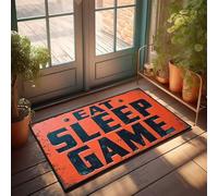 CDSS Welcome Mats Funny Eat, Sleep, Game: The Gamer'S Life, zerbino autunnale per esterni con detti (65 x 90 cm)