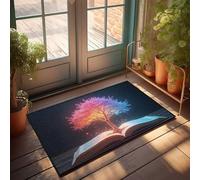 CDSS Zerbino autunnale con albero della conoscenza: illumina le pagine, zerbino per porta d'ingresso, decorazione esterna per portico (40 x 60 cm)