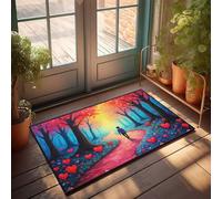CDSS Zerbino con divertente sentiero per amare nella foresta incantata, zerbino per interni per ingresso porta d'ingresso, tappetino estivo (65 x 90 cm)