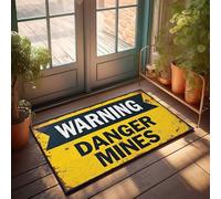 CDSS Zerbino con scritta "Fall Welcome for Front Door Warning: Danger Mines Ahead", divertente zerbino per porta d'ingresso, accessori per giocatori (65 x 90 cm)