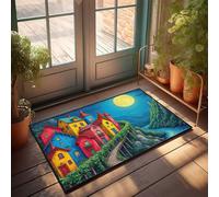 CDSS Zerbino con scritta "Welcome Mats Funny Night Village By The River", zerbino per esterni con scritte (65 x 90 cm)