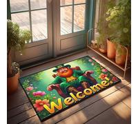 CDSS Zerbino con scritta "Welcome to the land of leprechauns", zerbino autunnale per esterni con scritte (40 x 60 cm)
