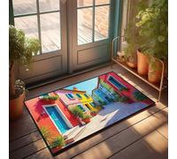 CDSS Zerbino divertente colorato Strade di Burano: un paradiso veneziano zerbino per interni per ingresso porta d'ingresso tappetino estivo (40 x 60 cm)