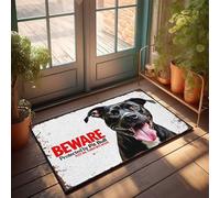 CDSS Zerbino divertente per ingresso esterno Be Prepared: Pit Bull che protegge la tua casa zerbino Welcome-Ish zerbino personalizzato Welcome Mat (65 x 90 cm)