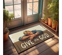 CDSS Zerbino estivo con scritta "Trust In God's Plan", zerbino decorativo per esterni, per ingresso esterno (50 x 80 cm)