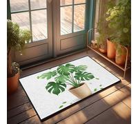 CDSS Zerbino estivo per esterni Monstera Deliciosa: una pianta tropicale per interni, zerbino divertente per portico autunnale (65 x 90 cm)