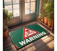 CDSS Zerbino grande per porta d'ingresso, con scritta in lingua inglese "Danger Ahead", decorazione esterna per portico anteriore, zerbino autunnale per esterni (40 x 60 cm)