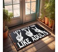 CDSS Zerbino per ingresso esterno casa divertente settle like adult: segno di pace sfida zerbino divertente decorazione ufficio casa fattoria cucina tappetini (50 x 80 cm)
