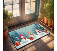 CDSS Zerbino per scarpe By Door Tre pupazzi di neve nel paese delle meraviglie zerbino piscina roba divertente zerbino all'aperto (40 x 60 cm)