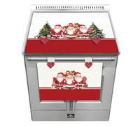 CDV Casa di Venere Set Copriforno 38x48 cm + Coprifornello 45x70 cm Natalizi in Poliestere con Lurex - Decorazione Festiva per la Cucina - Copriforno Natale - Coprifornello Natale (Babbo Natale)