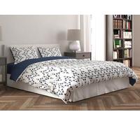 CDV Casa di Venere Set Copripiumino in Microfibra Morbida 4 Pezzi Matrimoniale - Sacco con Zip, Lenzuolo con Angoli e Federe - Morbido, Traspirante e Facile da Lavare (Blu triangoli, Matrimoniale)