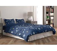 CDV Casa di Venere Set Copripiumino in Microfibra Morbida 4 Pezzi Matrimoniale - Sacco con Zip, Lenzuolo con Angoli e Federe - Morbido, Traspirante e Facile da Lavare (Luna, Matrimoniale)