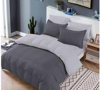 CDV Casa di Venere Set di Biancheria da Letto 3 Pezzi, Microfibra Set Copripiumino per Letto Matrimoniale Chiusura a Zip con Lenzuolo con angoli e 1 federa, Grigio, Singolo