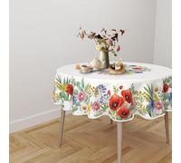 CDV Casa di Venere Tovaglia Antimacchia Impermeabile Rettangolare, Rotonda e Quadrata, Copritavolo Idrorepellente con Stampa Digitale per Cucina e Sala da Pranzo (Fiori Vari, 180 x 180 cm (Rotonda))
