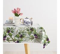 CDV Casa di Venere Tovaglia Antimacchia Impermeabile Rettangolare, Rotonda e Quadrata, Copritavolo Idrorepellente con Stampa Digitale per Cucina e Sala da Pranzo (Olive, 150 x 150 cm (Quadrato))