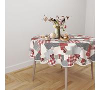 CDV Casa di Venere Tovaglia Antimacchia Impermeabile Rettangolare, Rotonda e Quadrata, Copritavolo Idrorepellente con Stampa Digitale per Cucina e Sala da Pranzo (Cuore, 180 x 180 cm (Rotonda))