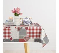 CDV Casa di Venere Tovaglia Antimacchia Impermeabile Rettangolare, Rotonda e Quadrata, Copritavolo Idrorepellente con Stampa Digitale per Cucina e Sala da Pranzo (Cuore, 150 x 150 cm (Quadrato))