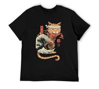 CDWTA NJD Limited Wave Cat Samurai Cat Japanese Design Great Gift Idea T-Shirt Black