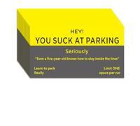 CDXHOME Bad Parking Cards - 100 biglietti da visita con scritta "You Suck At Parking", divertenti biglietti da visita per imparare a parcheggiare (8,9 x 5,1 cm)