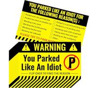 CDXHOME Bad Parking Cards - 100 biglietti divertenti per violazione del parcheggio con motivi di violazione (8,9 x 5,1 cm), giallo, nero