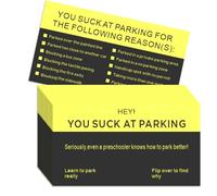CDXHOME Bad Parking Cards - 100 biglietti divertenti per violazione del parcheggio con motivi di violazione del parcheggio (8,9 x 5,1 cm)