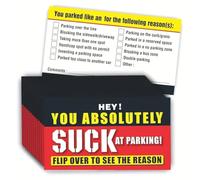 CDXHOME Bad Parking Cards - 100 biglietti divertenti per violazioni del parcheggio "You Absolutely Suck At Parking", con diversi motivi di violazione (8,9 x 5,1 cm)