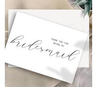 CDXHOME Confezione da 14 biglietti di ringraziamento con scritta "Thank you for Being My Bridesmaid Card", in lino riciclato di alta qualità, con busta coordinata, 15 x 9,9 cm