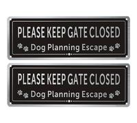 CDXHOME Confezione da 2 cartelli con scritta in lingua inglese "Please Close The Gate Matal", in alluminio spazzolato, resistente ai raggi UV, resistente alle intemperie, durevole, 9,9 x 24,9 cm