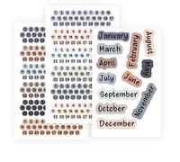 CDXHOME Morandi Color System, adesivi con numeri piccoli, confezione da 3 adesivi per agende, perfetti per agende e diari