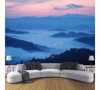 CDXNORA Carta da parati fotografica in setaPaesaggio Naturale 200×140cm,Blu Rosa carta da parati fotografica, per soggiorno, camera da letto, Montagne Della Foresta Carta da Poster Giganti Muro