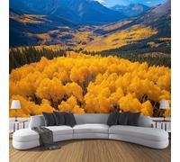 CDXNORA Carta da parati fotografica in setaPaesaggio Naturale 250×175cm,Blu Arancione carta da parati fotografica, per soggiorno, camera da letto, Montagne E Foreste Carta da Poster Giganti Muro