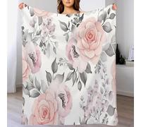 CDXNORA Coperta Flanella Fiori Stile Pastorale per ragazze ragazzi bambini, Coperta Stampa Acquerello Rosa tutte le stagioni morbida, Copertas Rosa per Camera da Letto Divano letto sedia 200x220 cm